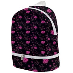 Pink Glowing Flowers Zip Bottom Backpack