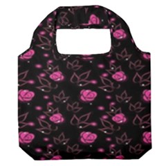 Pink Glowing Flowers Premium Foldable Grocery Recycle Bag by Sparkle