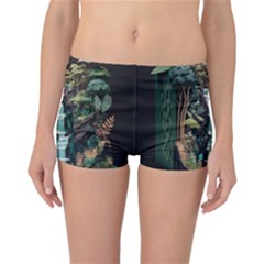 Jungle Tropical Trees Waterfall Plants Papercraft Reversible Boyleg Bikini Bottoms by Ravend