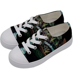 Jungle Tropical Trees Waterfall Plants Papercraft Kids  Low Top Canvas Sneakers by Ravend