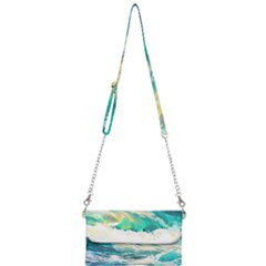 Waves Ocean Sea Tsunami Nautical Painting Mini Crossbody Handbag