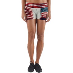 Patriotic Usa United States Flag Old Glory Yoga Shorts