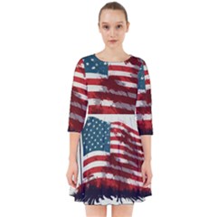 Patriotic Usa United States Flag Old Glory Smock Dress