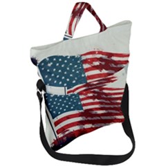 Patriotic Usa United States Flag Old Glory Fold Over Handle Tote Bag