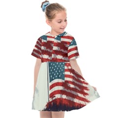Patriotic Usa United States Flag Old Glory Kids  Sailor Dress