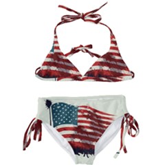 Patriotic Usa United States Flag Old Glory Kids  Classic Bikini Set by Ravend