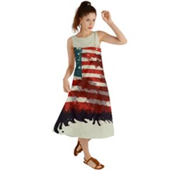 Patriotic Usa United States Flag Old Glory Summer Maxi Dress by Ravend