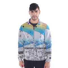 Rainbow Fun Cute Minimal Doodle Drawing Men s Windbreaker