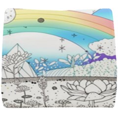 Rainbow Fun Cute Minimal Doodle Drawing Seat Cushion