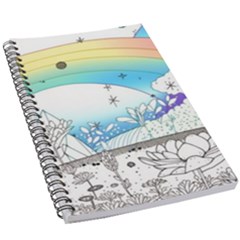 Rainbow Fun Cute Minimal Doodle Drawing 5 5  X 8 5  Notebook