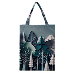 Forest Papercraft Trees Background Classic Tote Bag