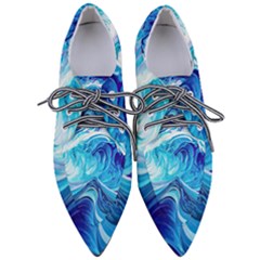 Tsunami Waves Ocean Sea Nautical Nature Water Pointed Oxford Shoes