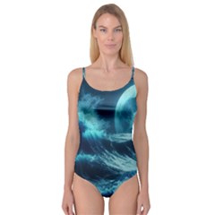 Moonlight High Tide Storm Tsunami Waves Ocean Sea Camisole Leotard  by Ravend