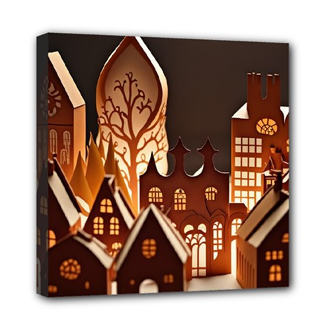 Gingerbread House Gingerbread Christmas Xmas Winter Mini Canvas 8  X 8  (stretched)