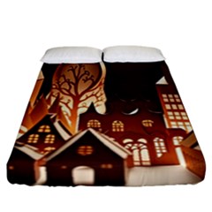 Gingerbread House Gingerbread Christmas Xmas Winter Fitted Sheet (california King Size) by Ravend