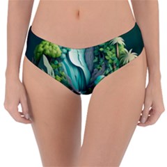 Waterfall Jungle Nature Paper Craft Trees Tropical Reversible Classic Bikini Bottoms by Ravend