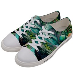 Waterfall Jungle Nature Paper Craft Trees Tropical Men s Low Top Canvas Sneakers by Ravend