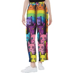 Cats Rainbow Pattern Colorful Feline Pets Women s Pants  by Ravend