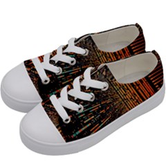 Data Abstract Abstract Background Background Kids  Low Top Canvas Sneakers