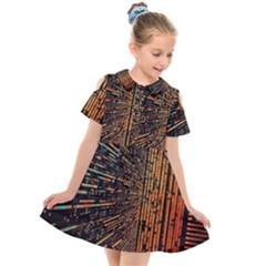 Data Abstract Abstract Background Background Kids  Short Sleeve Shirt Dress by Ravend
