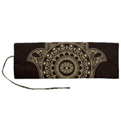 Hamsa-hand-drawn-symbol-with-flower-decorative-pattern Roll Up Canvas Pencil Holder (m) by Salman4z