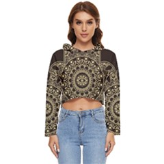 Hamsa-hand-drawn-symbol-with-flower-decorative-pattern Women s Lightweight Cropped Hoodie by Salman4z