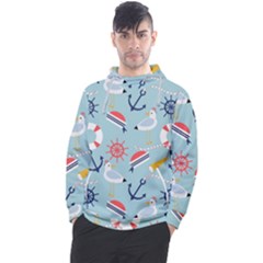 Nautical-marine-symbols-seamless-pattern Men s Pullover Hoodie