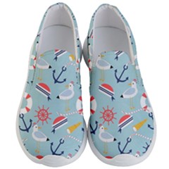 Nautical-marine-symbols-seamless-pattern Men s Lightweight Slip Ons