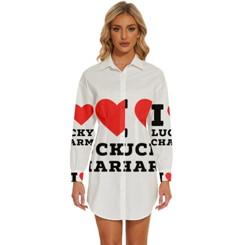 I Love Lucky Charm Womens Long Sleeve Shirt Dress by ilovewhateva