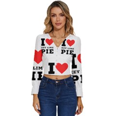 I Love Key Lime Pie Long Sleeve V-neck Top by ilovewhateva