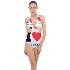 I Love Hot Cakes Halter Front Plunge Swimsuit by ilovewhateva