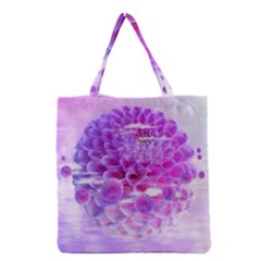 Dahlia Blossom Bloom Dahlias Fall Grocery Tote Bag by danenraven