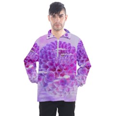 Dahlia Blossom Bloom Dahlias Fall Men s Half Zip Pullover by danenraven