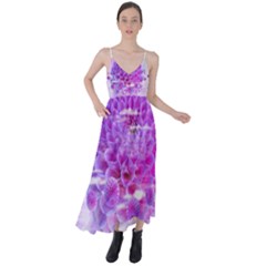 Dahlia Blossom Bloom Dahlias Fall Tie Back Maxi Dress