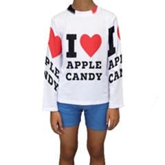 I Love Apple Candy Kids  Long Sleeve Swimwear by ilovewhateva