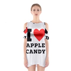 I Love Apple Candy Shoulder Cutout One Piece Dress by ilovewhateva