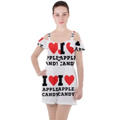 I Love Apple Candy Ruffle Cut Out Chiffon Playsuit by ilovewhateva