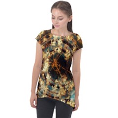 Science Fiction Background Fantasy Cap Sleeve High Low Top