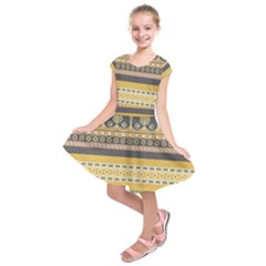 Seamless-pattern-egyptian-ornament-with-lotus-flower Kids  Short Sleeve Dress by Salman4z