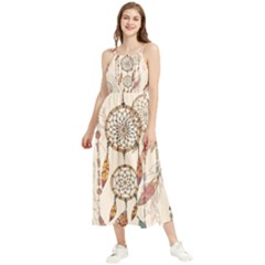 Coloured-dreamcatcher-background Boho Sleeveless Summer Dress by Salman4z