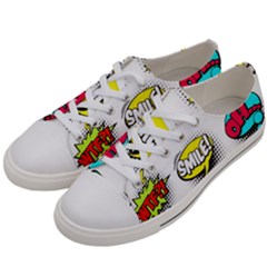 Set-colorful-comic-speech-bubbles Women s Low Top Canvas Sneakers by Salman4z