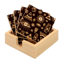 Vintage-seamless-pattern-with-tribal-art-african-style-drawing Bamboo Coaster Set by Salman4z