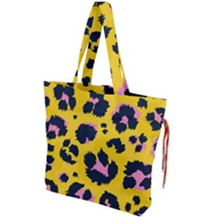 Leopard-print-seamless-pattern Drawstring Tote Bag by Salman4z