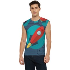 Rocket-with-science-related-icons-image Men s Raglan Cap Sleeve Tee by Salman4z