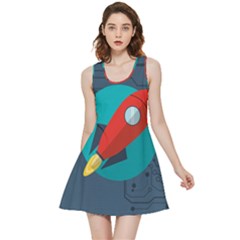 Rocket-with-science-related-icons-image Inside Out Reversible Sleeveless Dress by Salman4z