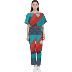 Rocket-with-science-related-icons-image Batwing Lightweight Chiffon Jumpsuit by Salman4z