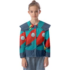 Rocket-with-science-related-icons-image Kids  Peter Pan Collar Blouse by Salman4z