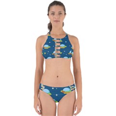 Seamless-pattern-ufo-with-star-space-galaxy-background Perfectly Cut Out Bikini Set by Salman4z