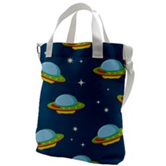 Seamless-pattern-ufo-with-star-space-galaxy-background Canvas Messenger Bag by Salman4z