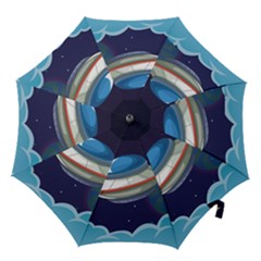 Ufo-alien-spaceship-galaxy Hook Handle Umbrellas (small) by Salman4z